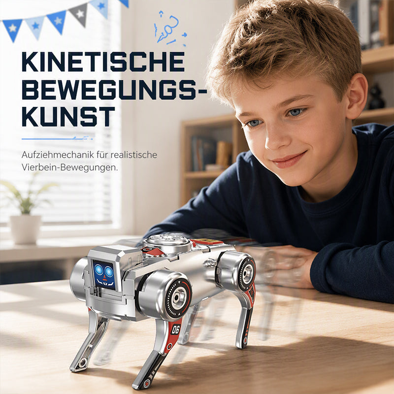 2-in-1 Wind-Up Transforming Robot Dog & Fidget Spinner