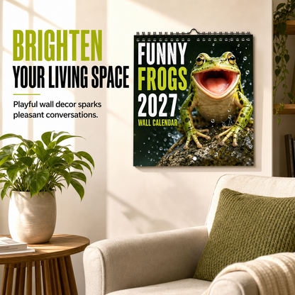 🐸Funny Frogs 2027 Wall Calendar – Cute Humorous Frog Calendar, Quirky Amphibian Gift, Nature & Wildlife Decor