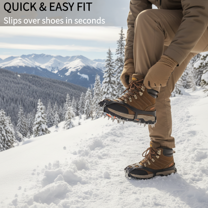 🧊🥾 18-Spike Ice Cleats – Slip-On Traction Grips for Snow & Ice