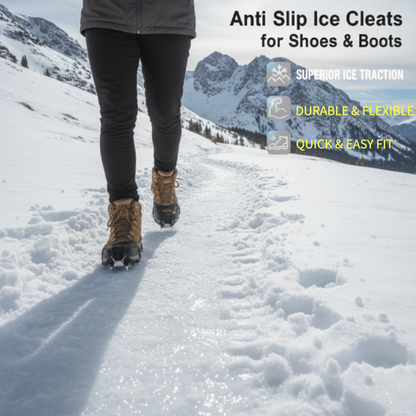 🧊🥾 18-Spike Ice Cleats – Slip-On Traction Grips for Snow & Ice