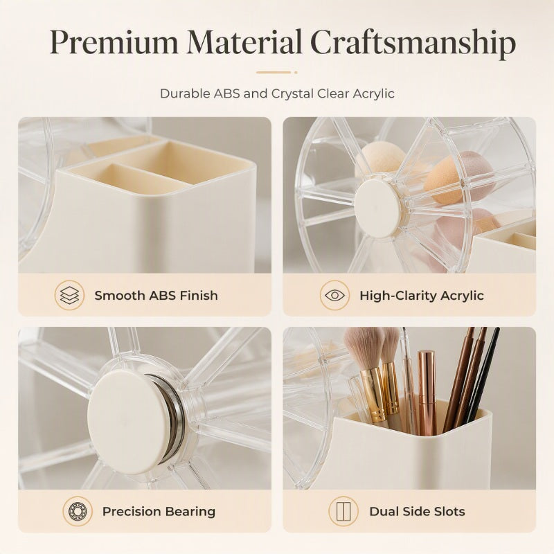 Rotating Makeup Sponge Organizer and Brush Holder