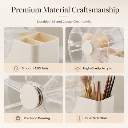 Rotating Makeup Sponge Organizer and Brush Holder