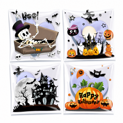 🎃🍪 Halloween Self-Sealing Treat Bags – Cute Packaging for Cookies & Candy