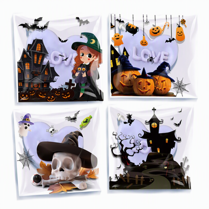 🎃🍪 Halloween Self-Sealing Treat Bags – Cute Packaging for Cookies & Candy