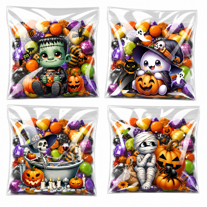 🎃🍪 Halloween Self-Sealing Treat Bags – Cute Packaging for Cookies & Candy