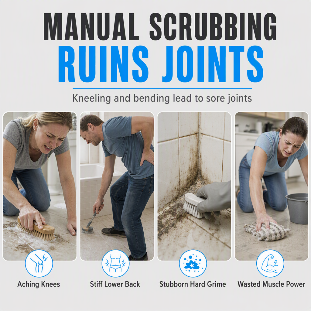 Multi-Function Electric Spin Scrubber with Extendable Handle