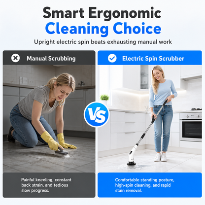 Multi-Function Electric Spin Scrubber with Extendable Handle