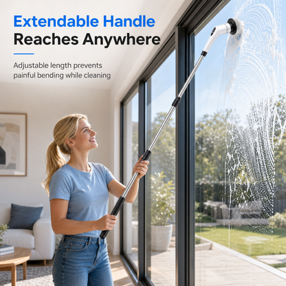 Multi-Function Electric Spin Scrubber with Extendable Handle