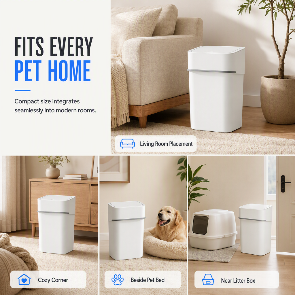 🐱🗑️ Odor-Blocking Cat Litter Waste Bin – Dual-Seal Disposal System