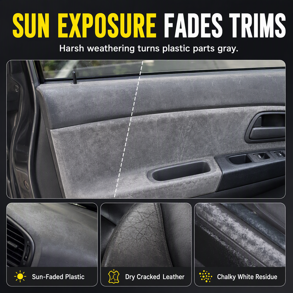 Car Interior Plastic Restoration Wax and Scratch Repair
