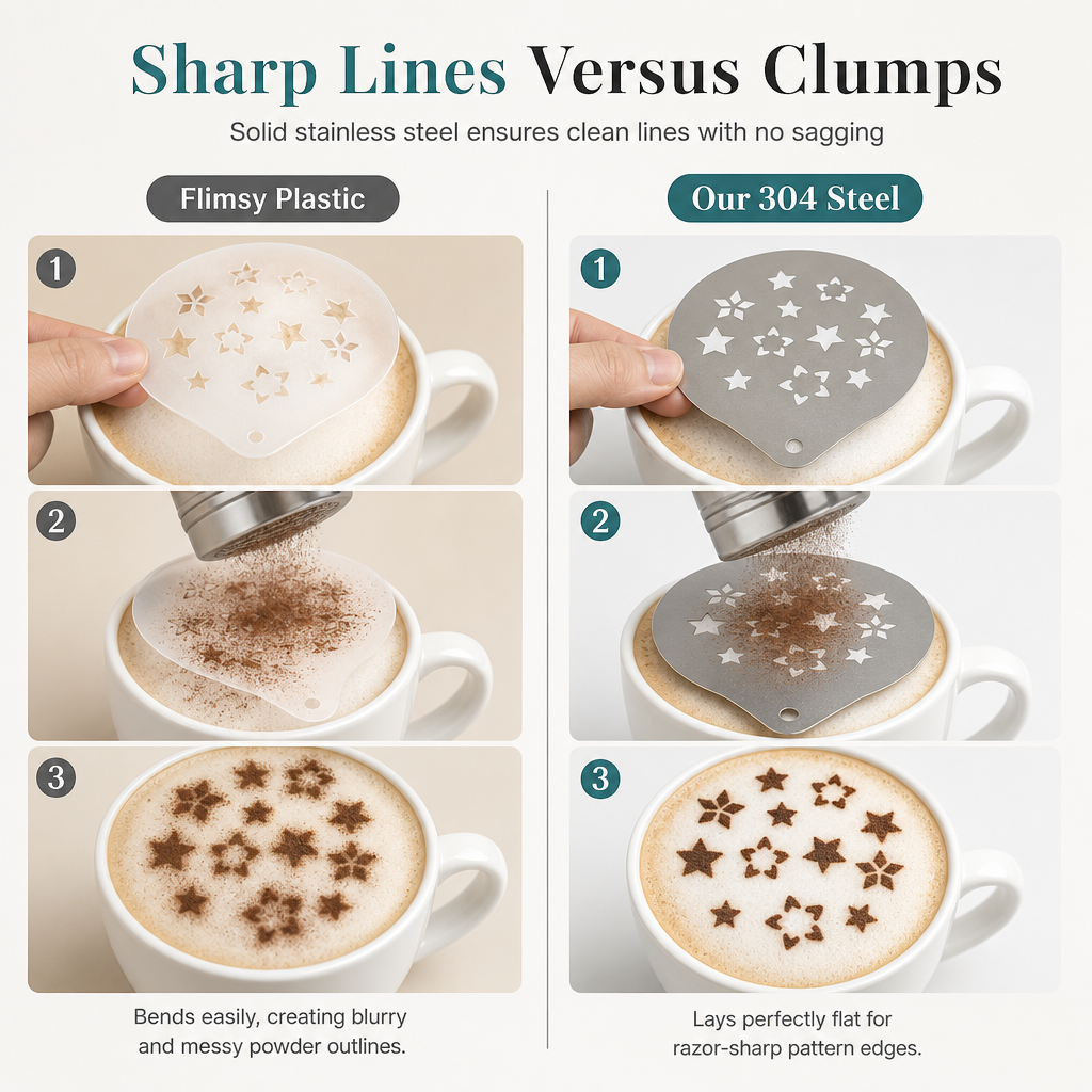 Stainless Steel Coffee Latte Art Stencil