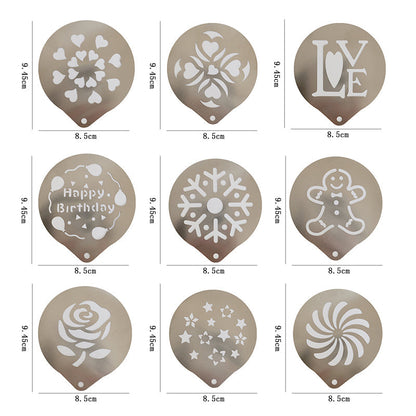 Stainless Steel Coffee Latte Art Stencil
