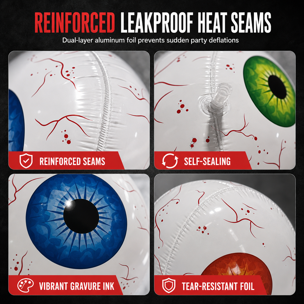 🎃 Giant 22" 4D Eyeball Balloons | Creepy Halloween Party Decorations for Spooky Home & Garden