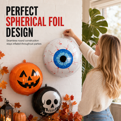 🎃 Giant 22" 4D Eyeball Balloons | Creepy Halloween Party Decorations for Spooky Home & Garden