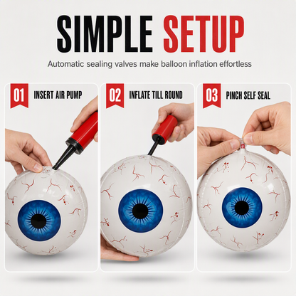 🎃 Giant 22" 4D Eyeball Balloons | Creepy Halloween Party Decorations for Spooky Home & Garden