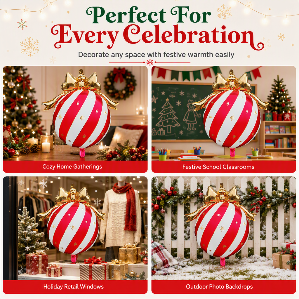 50-Piece Christmas Bowknot Hanging Balloons