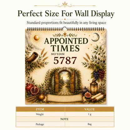 Appointed Times Wall Calendar for Planning and Scheduling