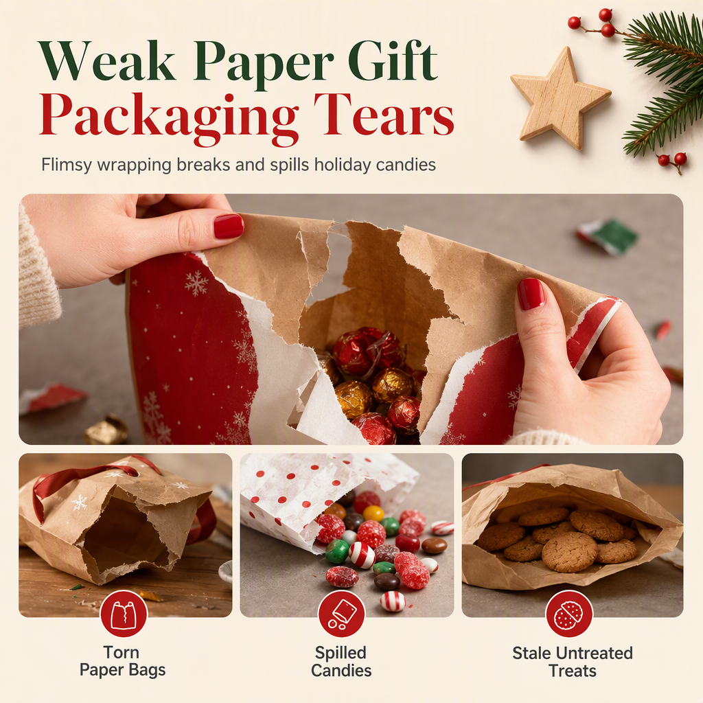 🎁🎄Christmas Sale 50% OFF!💞50K+ SOLD!⏳✨Cute Christmas Tree Transparent Gift Bag with Handle