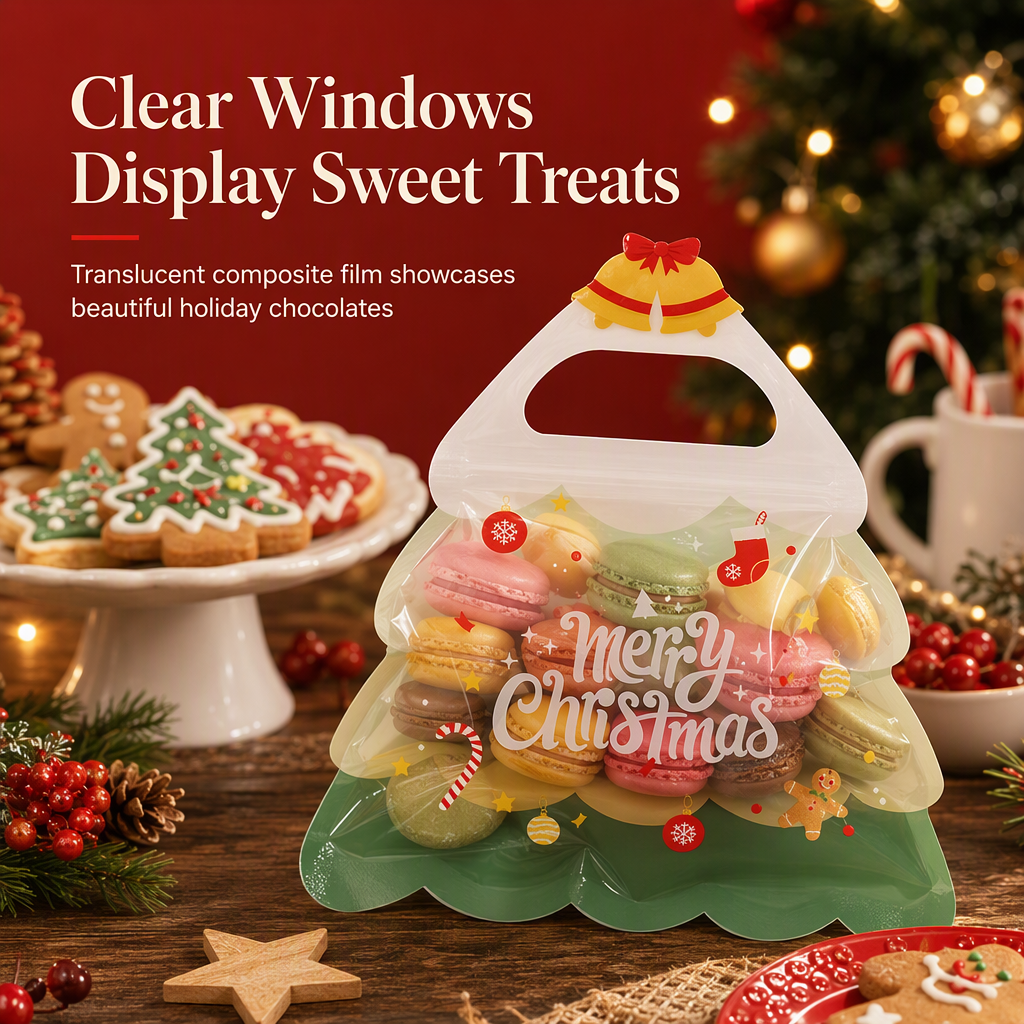 🎁🎄Christmas Sale 50% OFF!💞50K+ SOLD!⏳✨Cute Christmas Tree Transparent Gift Bag with Handle