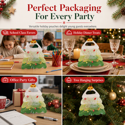 🎁🎄Christmas Sale 50% OFF!💞50K+ SOLD!⏳✨Cute Christmas Tree Transparent Gift Bag with Handle