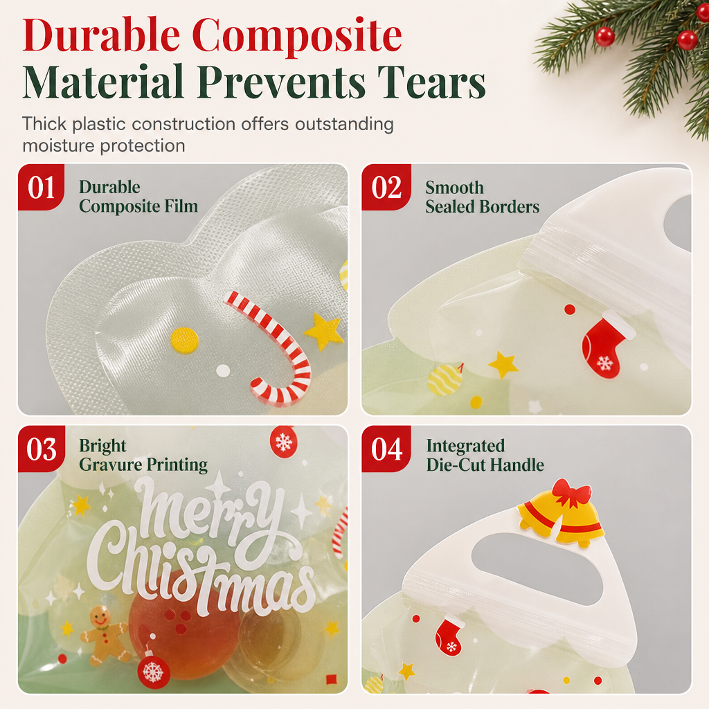 🎁🎄Christmas Sale 50% OFF!💞50K+ SOLD!⏳✨Cute Christmas Tree Transparent Gift Bag with Handle