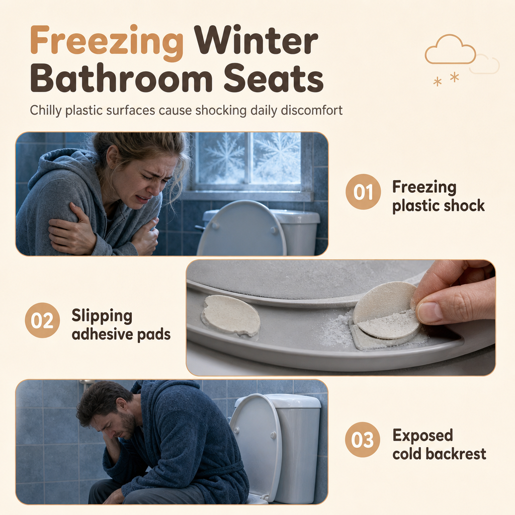Washable Thickened Plush Toilet Seat Cover