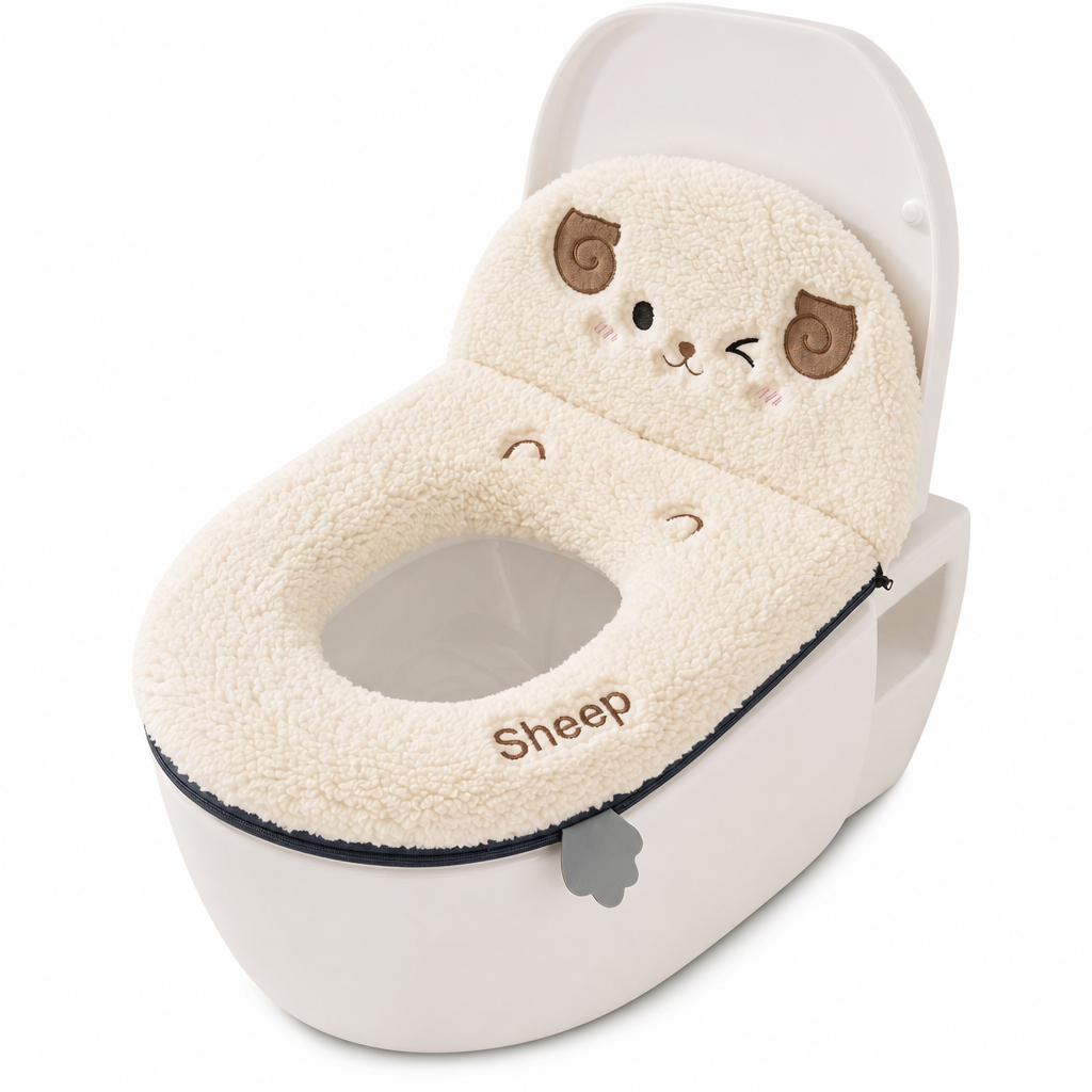 Washable Thickened Plush Toilet Seat Cover