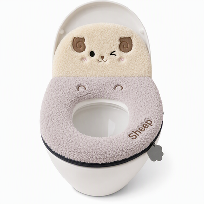 Washable Thickened Plush Toilet Seat Cover