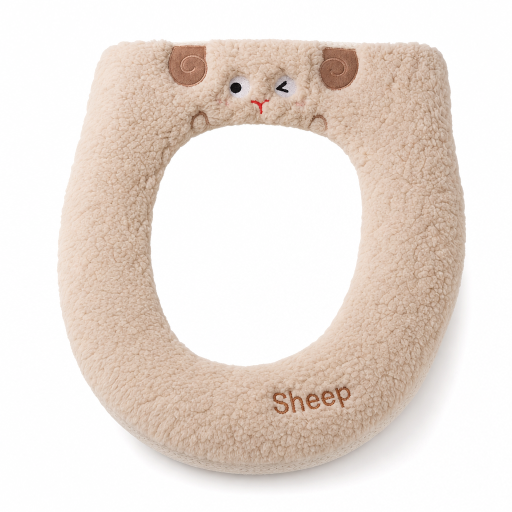 Washable Thickened Plush Toilet Seat Cover
