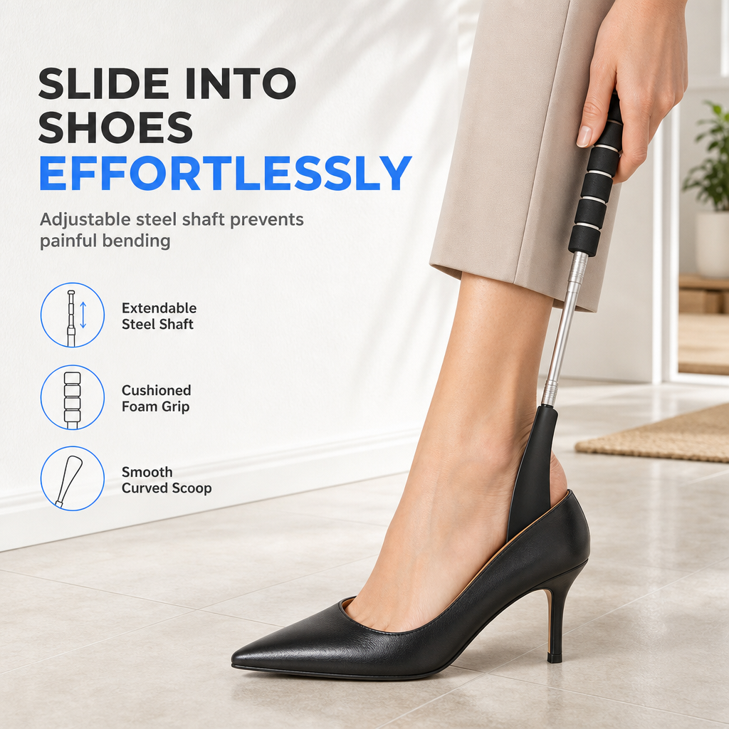 🎁BUY 1 GET 1 FREE!🎁Telescopic Stainless Steel Long-Handle Shoe Horn
