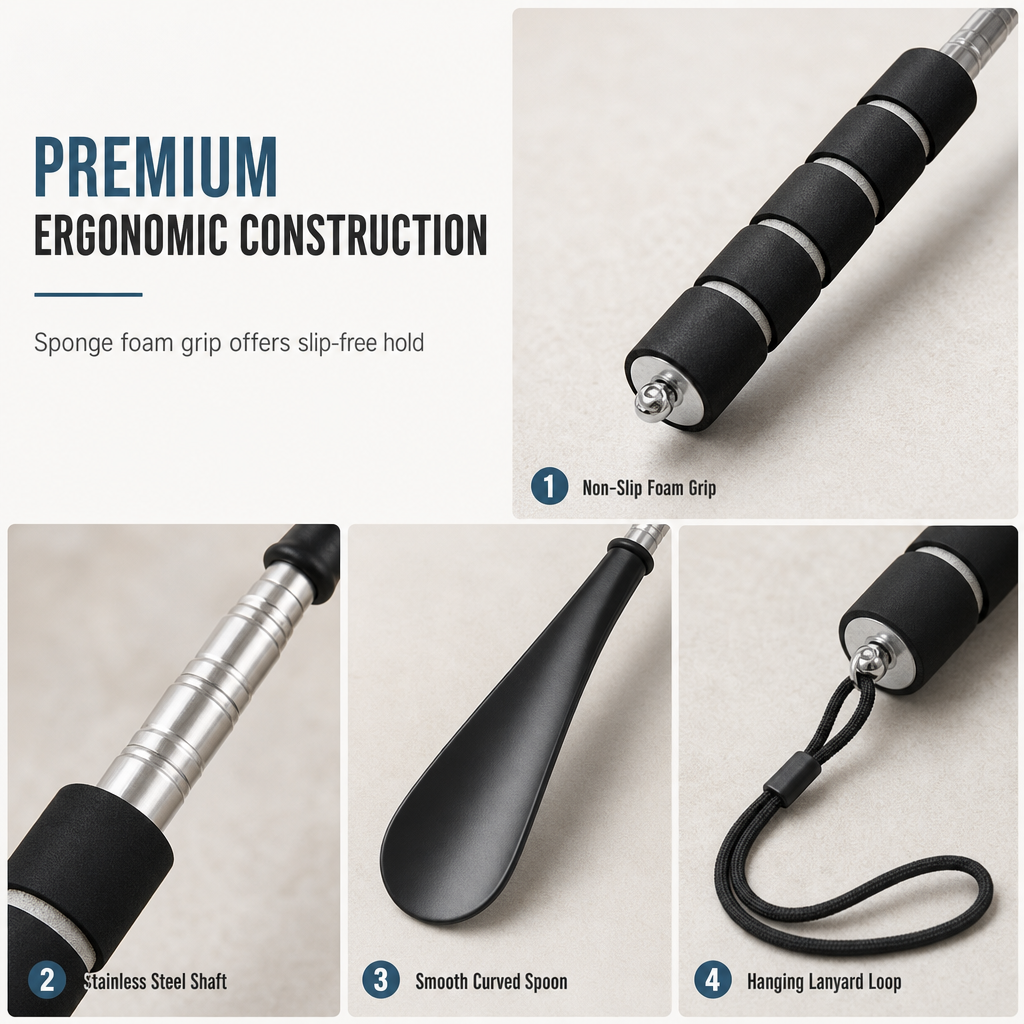 🎁BUY 1 GET 1 FREE!🎁Telescopic Stainless Steel Long-Handle Shoe Horn