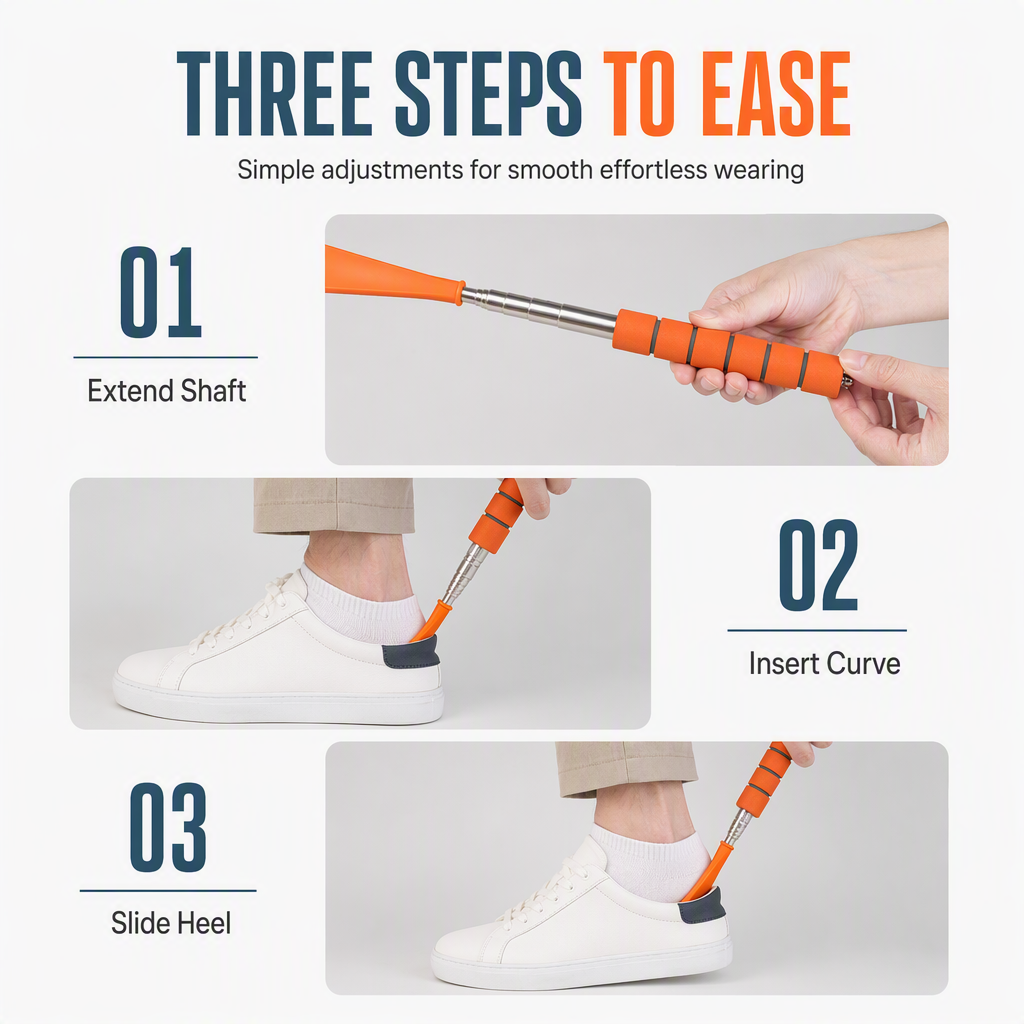 🎁BUY 1 GET 1 FREE!🎁Telescopic Stainless Steel Long-Handle Shoe Horn