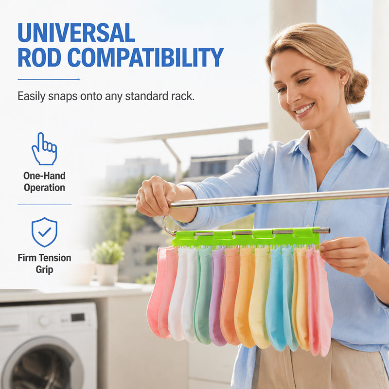 Universal Multi-Purpose Space-Saving Sock Hanger