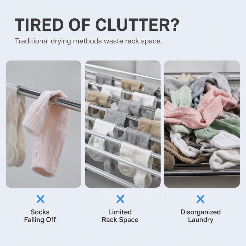 Universal Multi-Purpose Space-Saving Sock Hanger