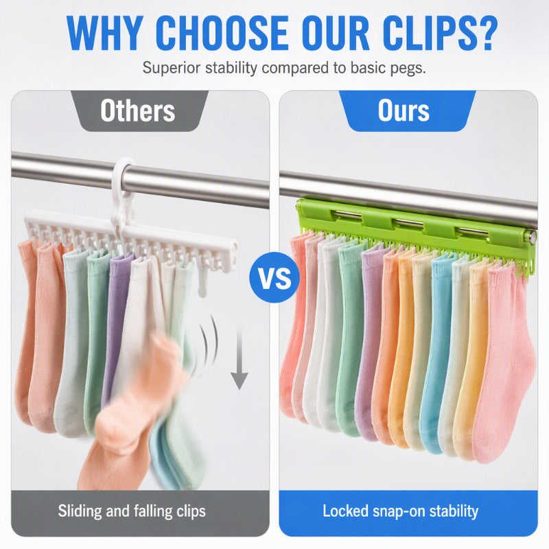 Universal Multi-Purpose Space-Saving Sock Hanger