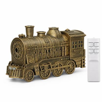🚂 Vintage Train Diffuser – Mist Rings & Cozy Flame Light