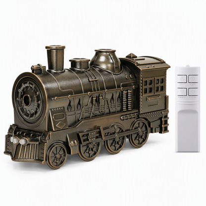 🚂 Vintage Train Diffuser – Mist Rings & Cozy Flame Light