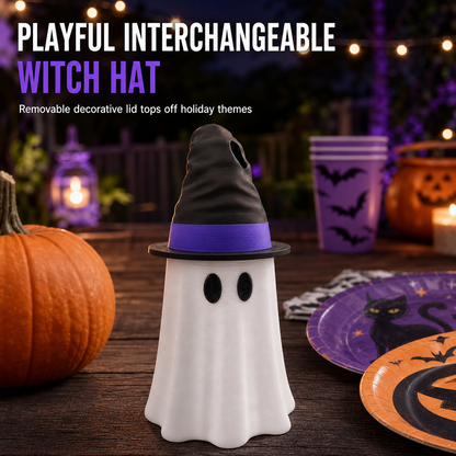 3D Printed Halloween Can Holder with Witch Hat Lid