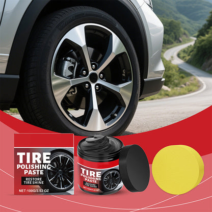 🛞✨ Tire Shine Balm with Sponge – Restore a Deep Black Finish