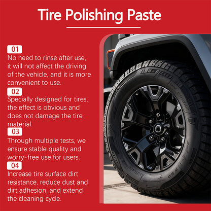 🛞✨ Tire Shine Balm with Sponge – Restore a Deep Black Finish