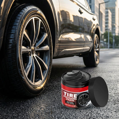 🛞✨ Tire Shine Balm with Sponge – Restore a Deep Black Finish