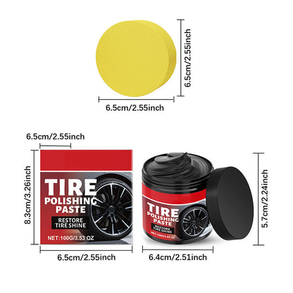 🛞✨ Tire Shine Balm with Sponge – Restore a Deep Black Finish