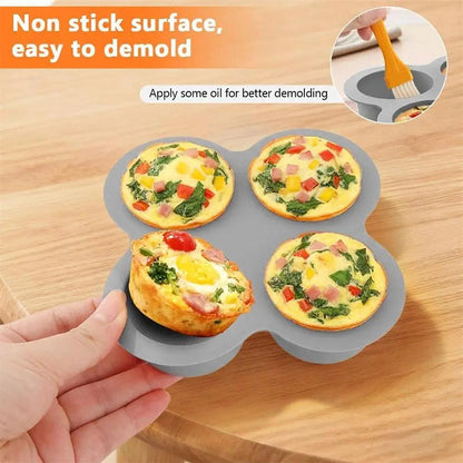 4-Cavity Silicone Cake Baking Mold