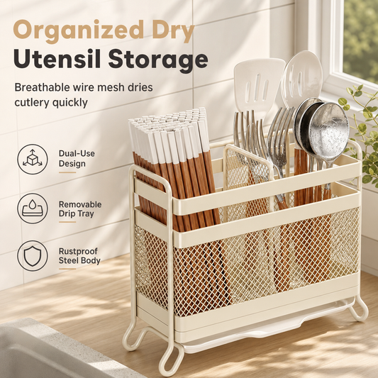 Wall-Mounted Kitchen Utensil Holder