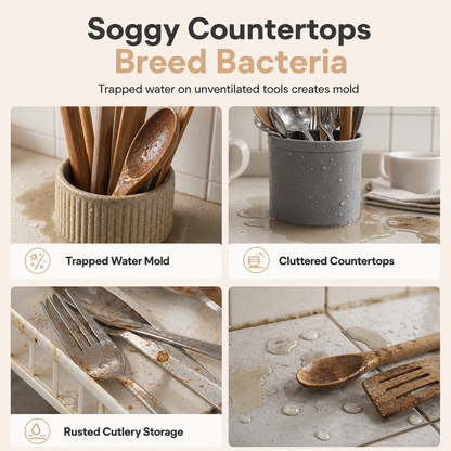 Wall-Mounted Kitchen Utensil Holder