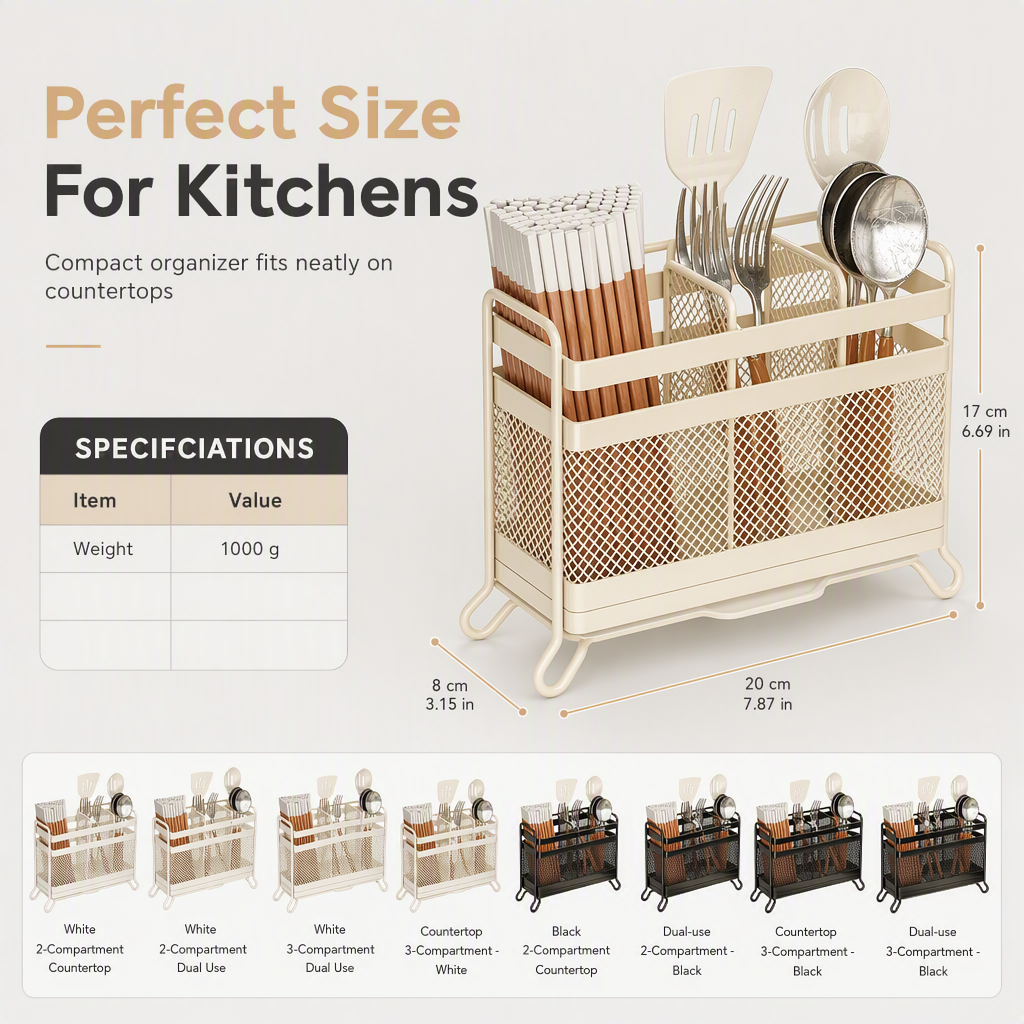 Wall-Mounted Kitchen Utensil Holder