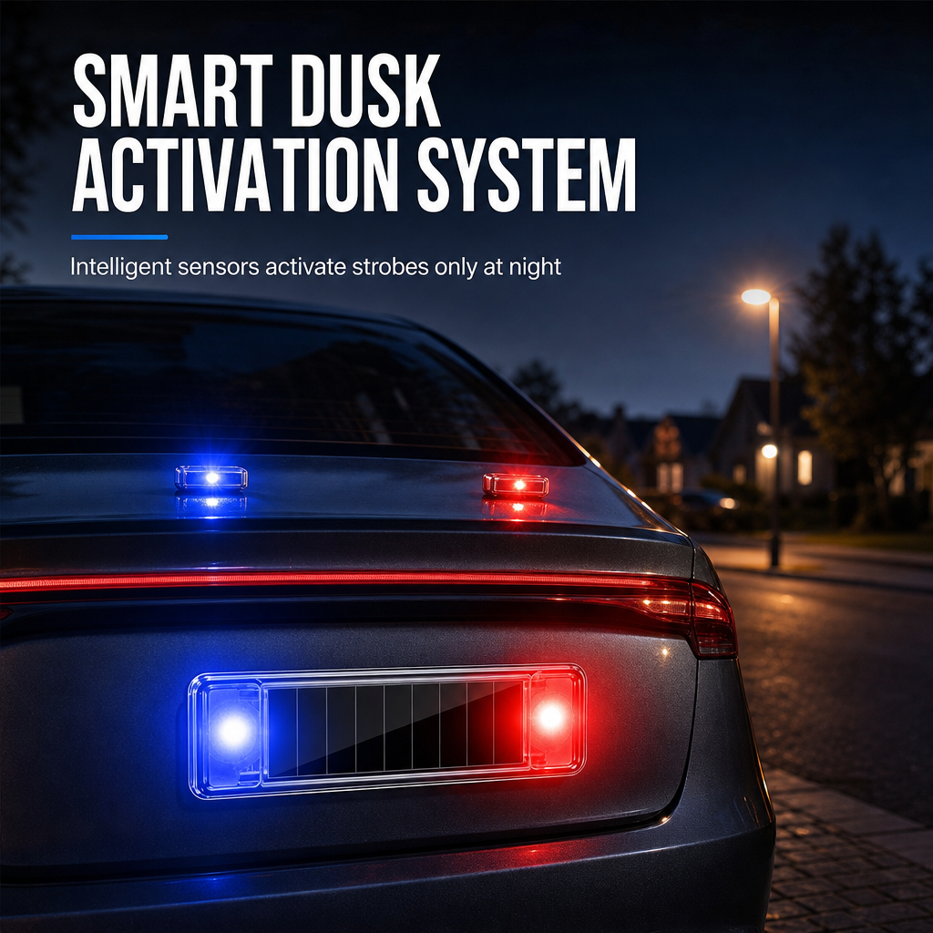 Solar-Powered Car Simulation Anti-Theft Warning Light