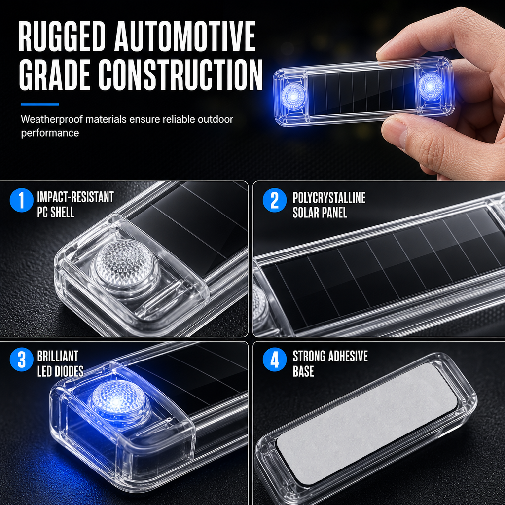 Solar-Powered Car Simulation Anti-Theft Warning Light