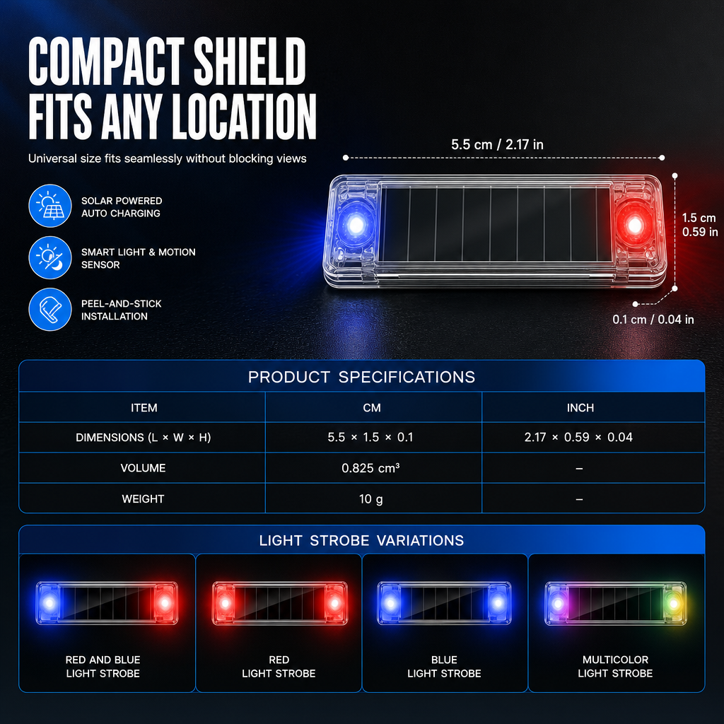 Solar-Powered Car Simulation Anti-Theft Warning Light