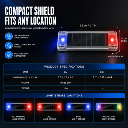 Solar-Powered Car Simulation Anti-Theft Warning Light